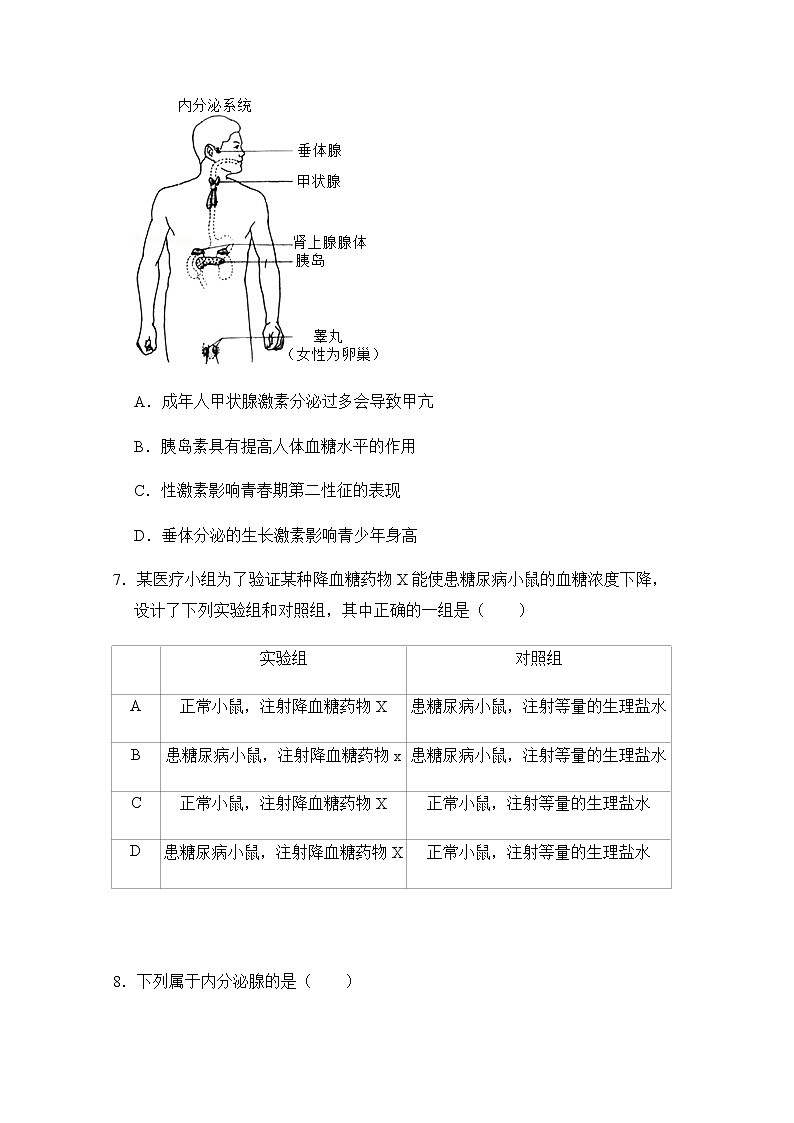 浙教版科学8年级上册 第3章 第2节  人体的激素调节 PPT课件+教案+习题03