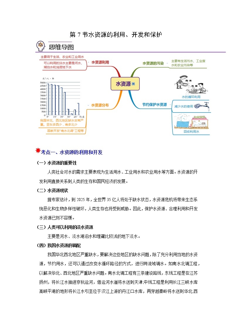 1.7  水资源的利用、开发和保护 学案 浙教版科学八年级上册01