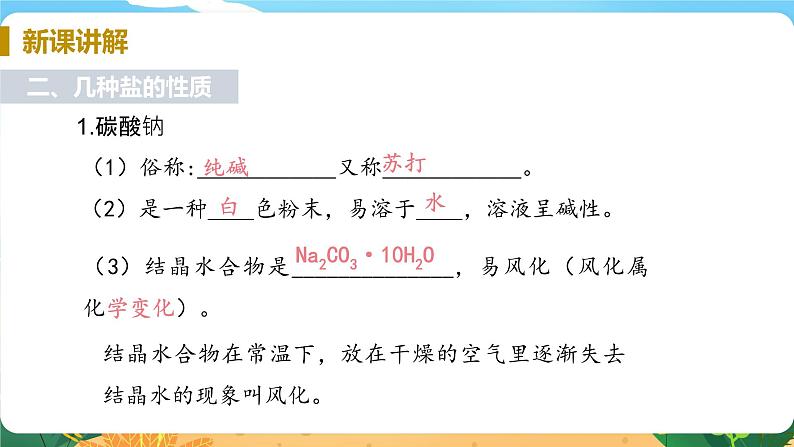 九科浙上 第1章 第6节  几种重要的盐 PPT课件+教案+预习作业+补充作业08