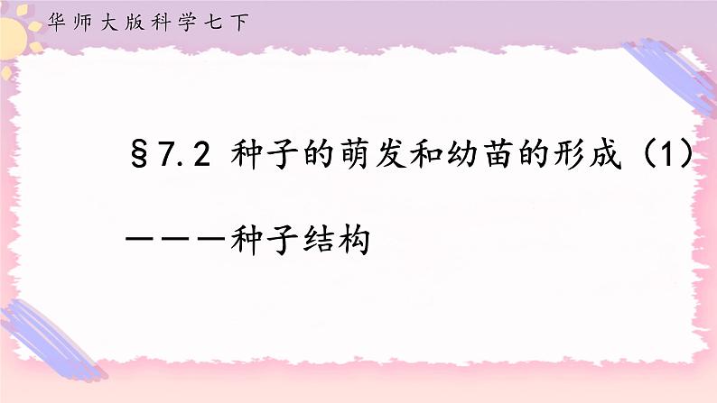 HS版七下7.2种子的萌发和幼苗的形成（1）第1页