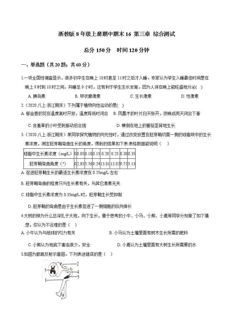 专题16 综合测试-2022-2023学年八年级科学上册期末考点大串讲（浙教版）01