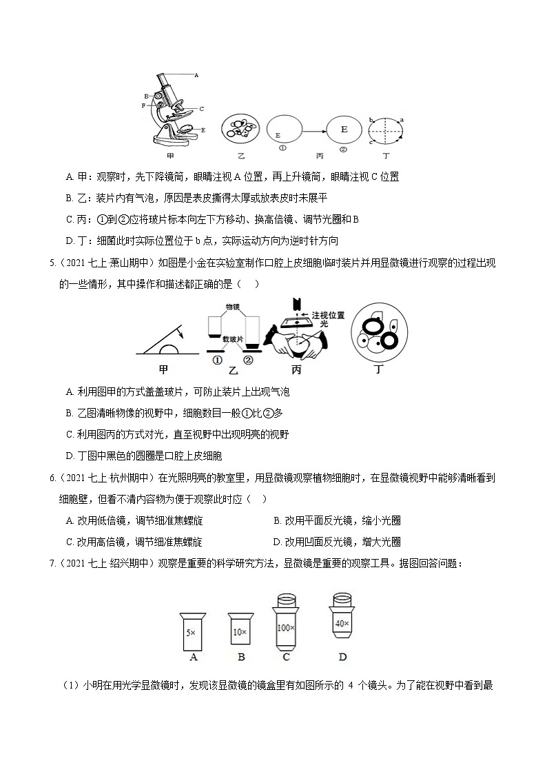 【期末培优冲刺】2022-2023学年 浙教版科学七年级上册-专题03《细胞与生物体的结构层次》期末培优02