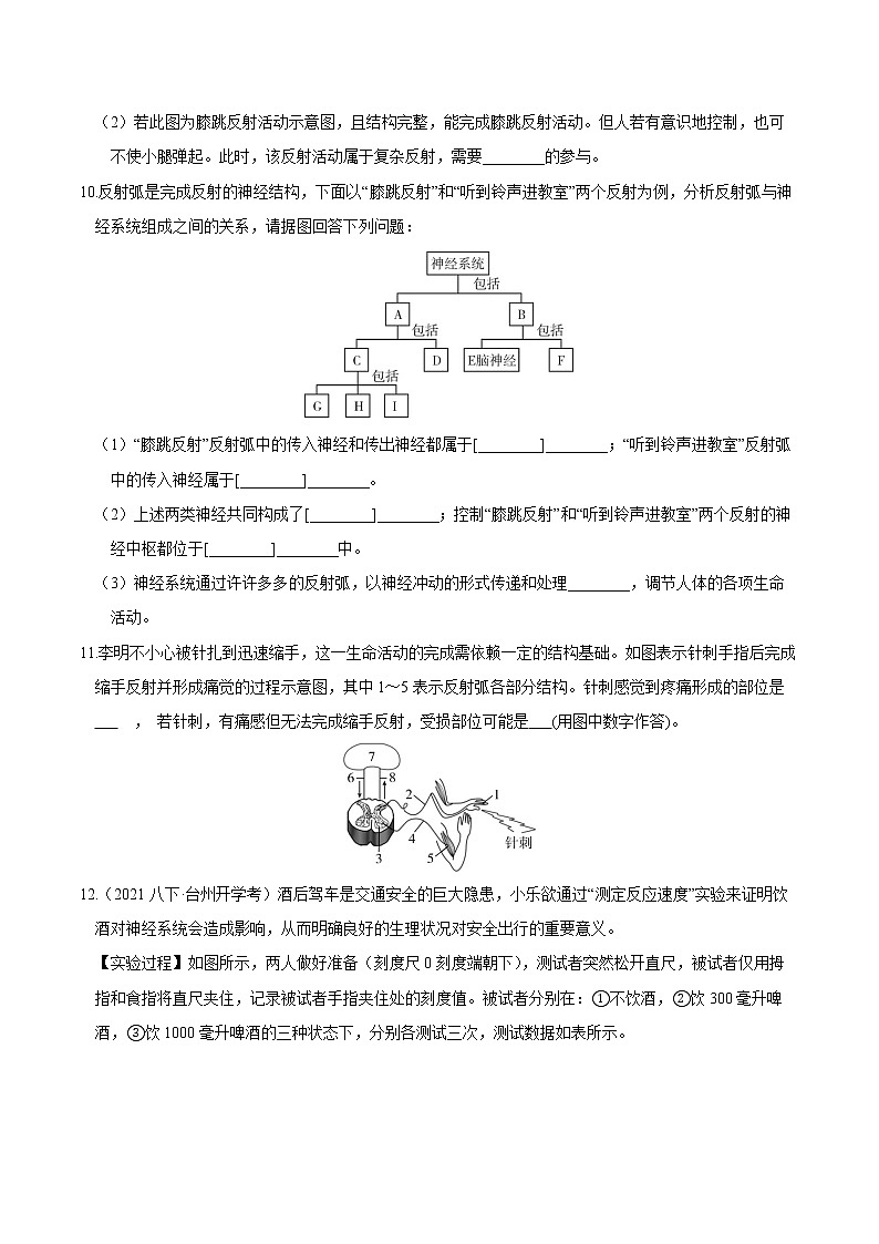 专题07 神经调节、动物行为、体温调节（原卷版）第3页