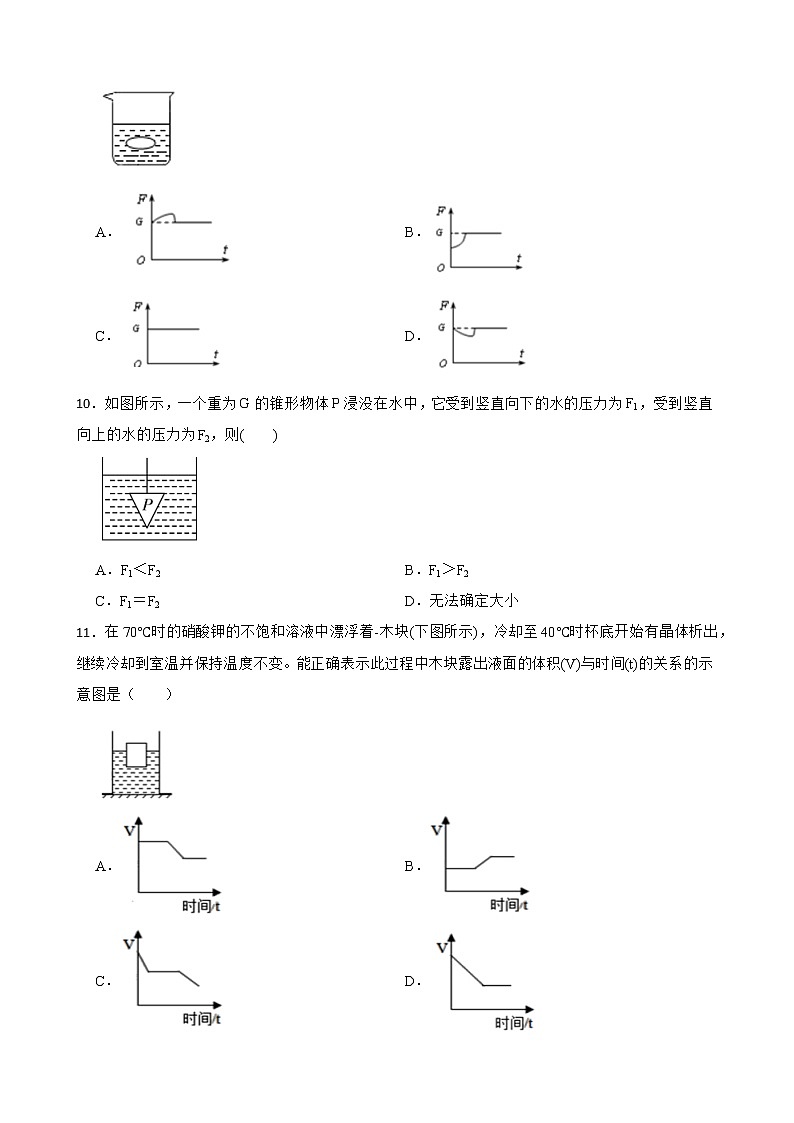 初中科学八年级上册华师大版期末复习必刷题 专题三 浮力第3页