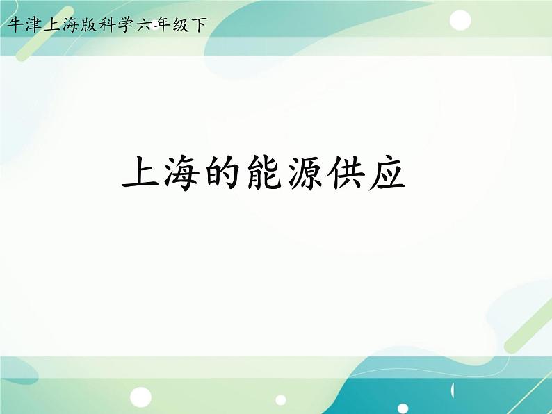 第5章 能与能源  能源  上海的能源供应-初中科学  牛津上海版  六年级下册课件01