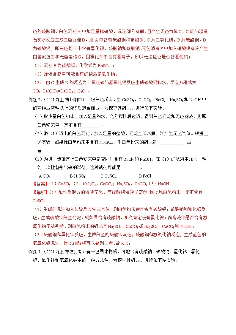 专题06 物质转化相关探究-【赢在中考】中考科学二轮复习压轴题（浙江专用）02