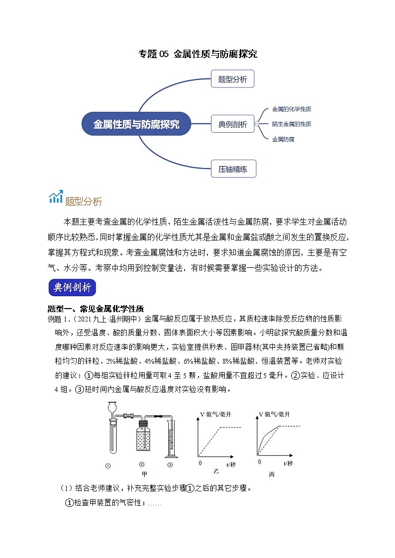 专题05 金属性质与防腐探究（原卷版）第1页