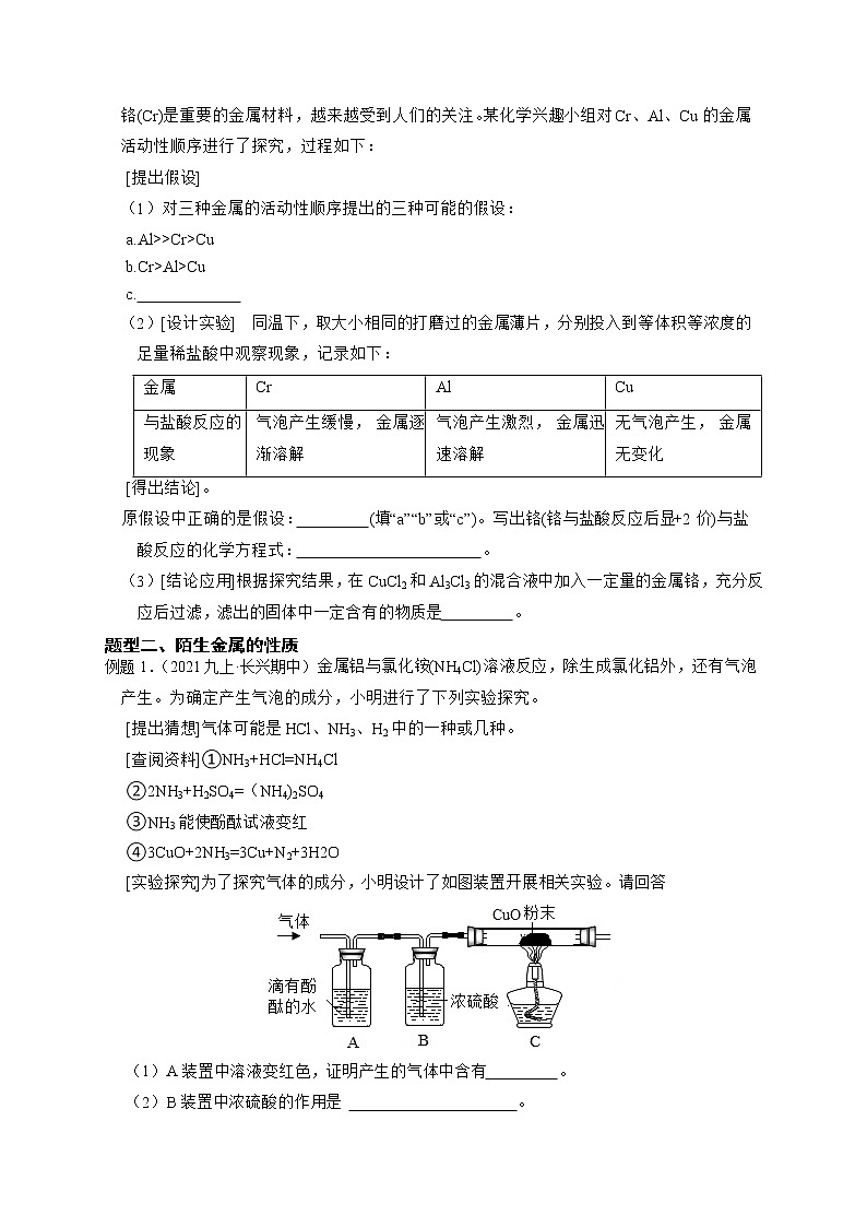 专题05 金属性质与防腐探究（原卷版）第3页