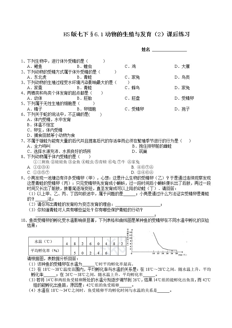七下6.1 动物的生殖与发育 第2课时（课件 +视频+练习）01