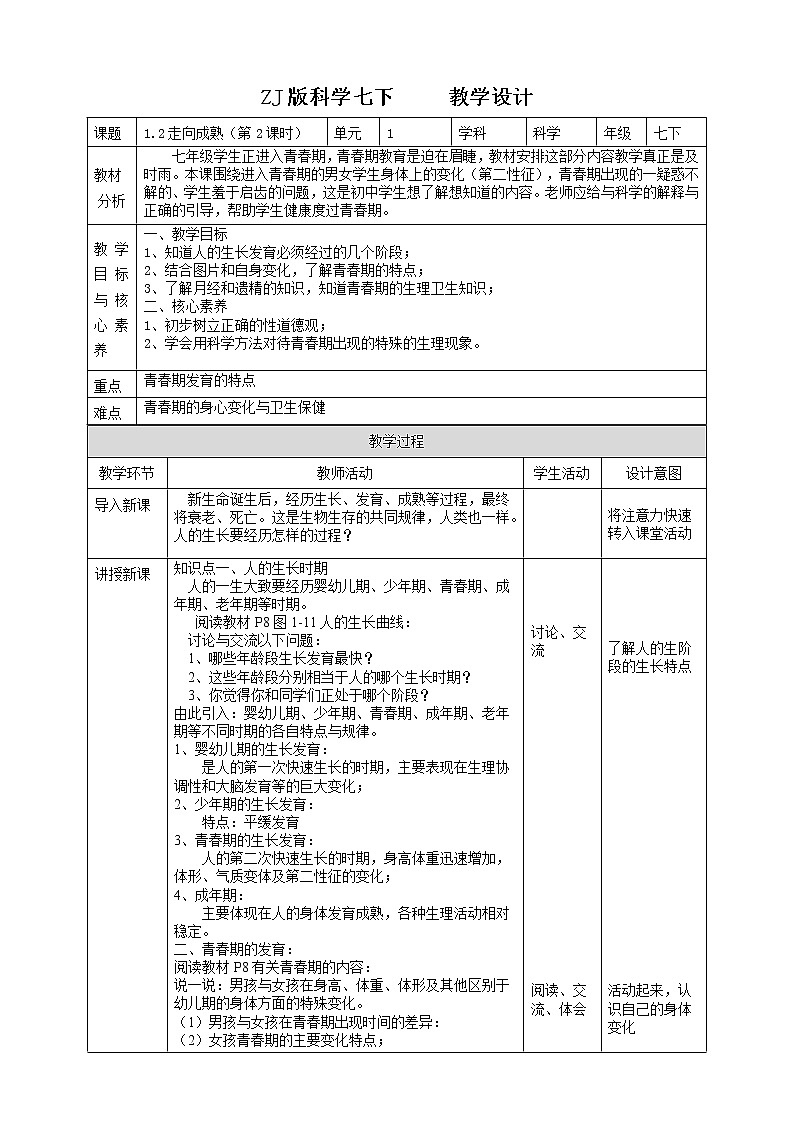 1.2走向成熟 第1课时 课件+教案+学案01
