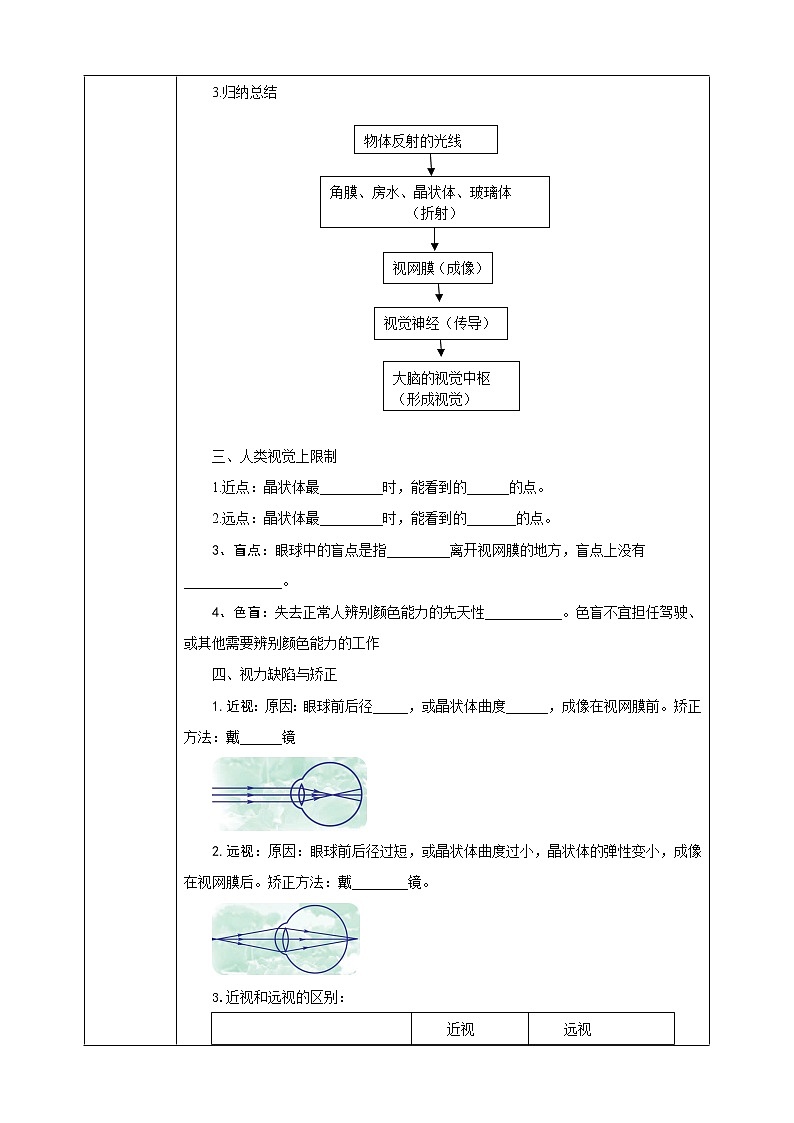 浙教版科学七下2.6透镜和视觉导学案第3页