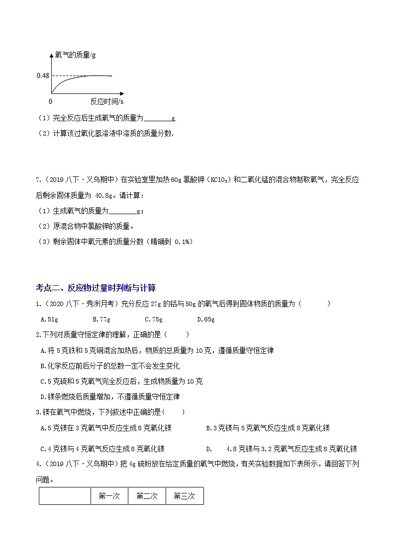 3.3.3 化学计算-基础 分类集训—浙教版八年级科学下册尖子生培优（原卷+解析）02