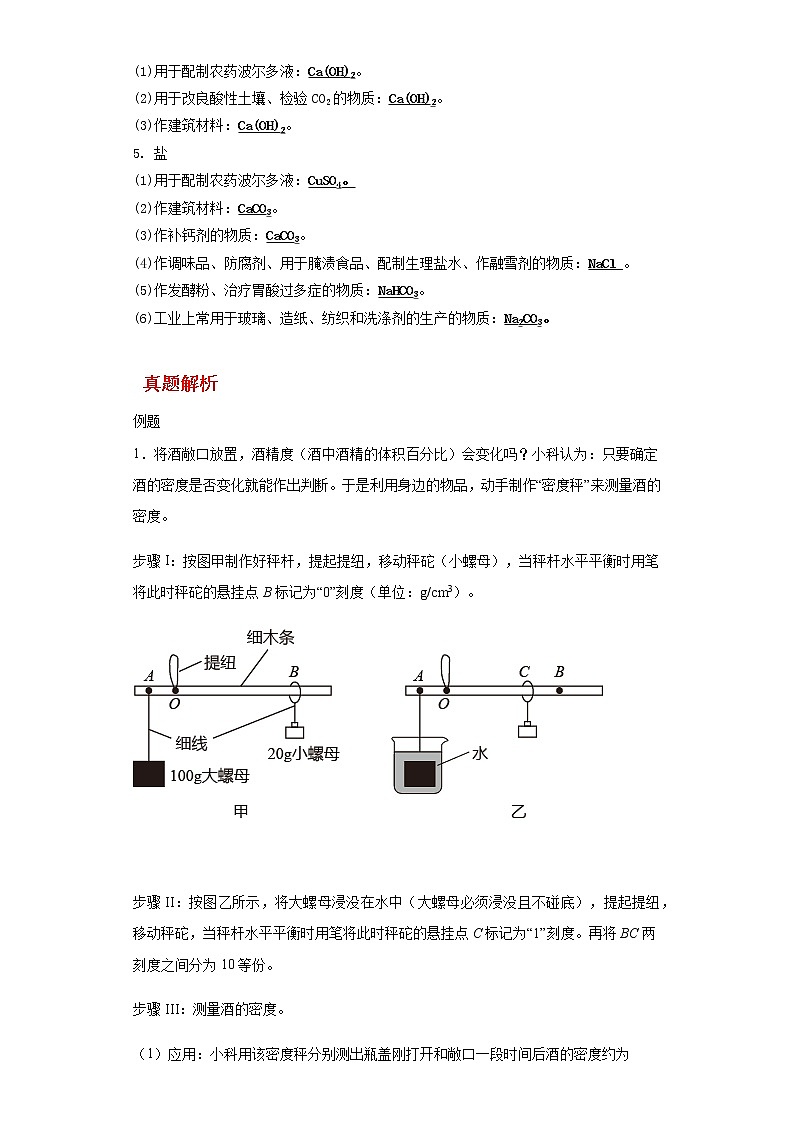 备战2023年中考科学二轮专题导练  考点03 物质的推断03