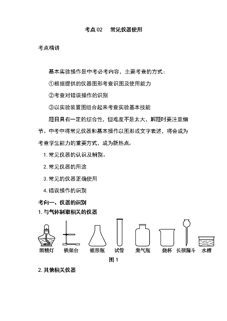 备战2023年新中考二轮化学专题导练 考点02 科学探究的一般步骤01