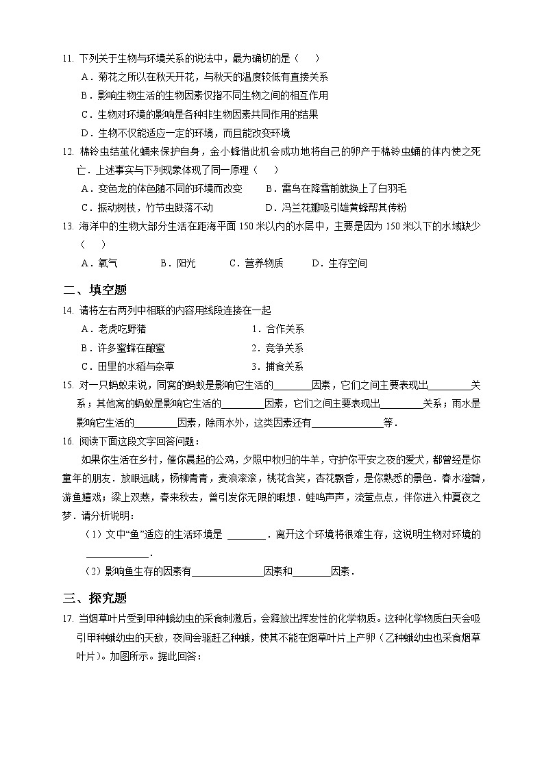 2.1《生物与环境的相互关系》PPT课件+教案+练习+素材 浙教版九年级科学下册02