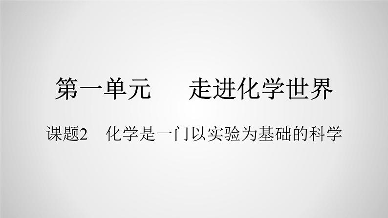 2023年中考化学一轮复习：化学是一门以实验为基础的科学课件PPT第1页