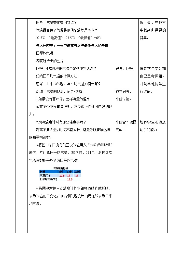 华东师大版科学八年级下册 8.2 气温、湿度和降水 教案0102