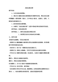 初中科学华师大版八年级下册1 光的反射 平面镜教案设计