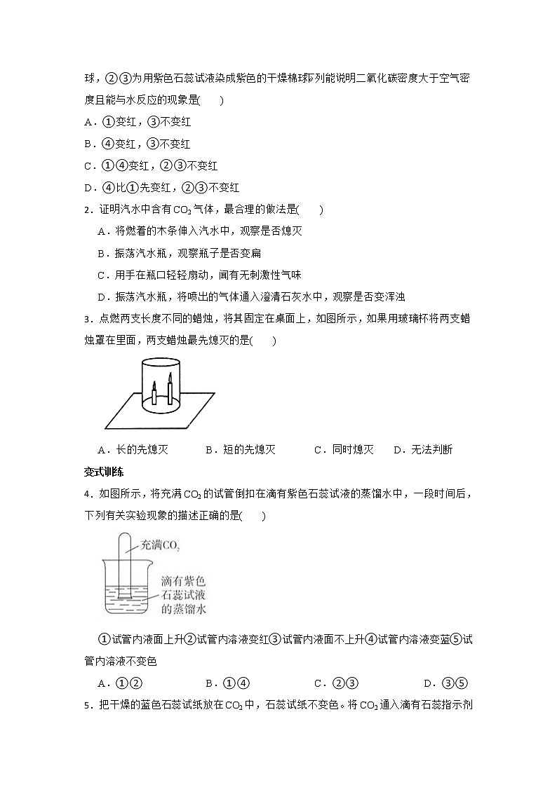 2.3 二氧化碳-七年级科学下册华师大版精讲练03