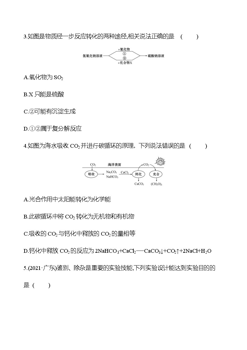 2023年浙江省初中科学 一轮复习 第40讲　物质间的循环和转化 提分作业02
