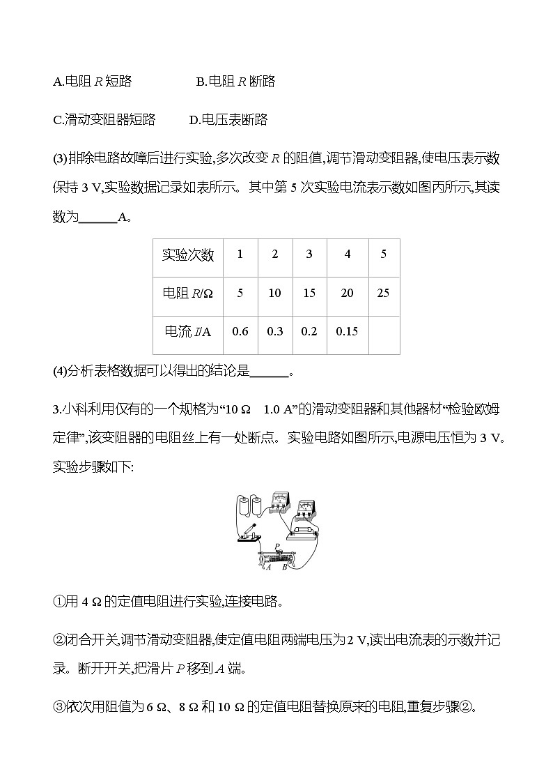 2023年浙江省初中科学 一轮复习 第49讲　电学实验探究专题 提分作业03