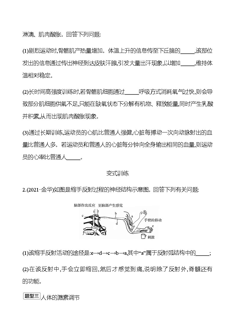2023年浙江省初中科学 一轮复习 第一部分  第8讲　生命活动的调节 专题练习（学生版） 第3页