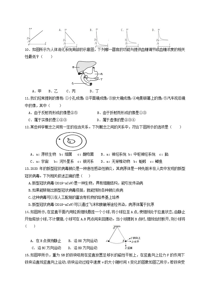 浙江省2023年初中学业水平模拟考试科学试卷（含答案）第3页
