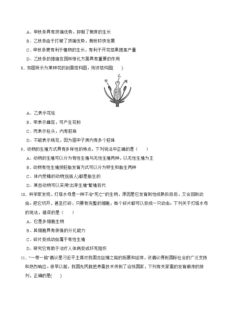 2022-2023年浙教版科学七年级下册专题复习精讲精练：专题03 第一章综合测试03