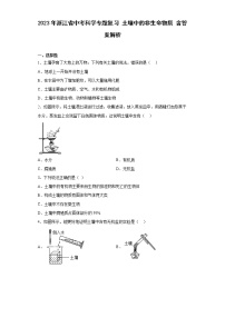 2023年浙江省中考科学专题复习 土壤中的非生命物质（含解析）