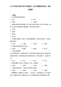 2023年浙江省中考科学专题复习 认识几种常见的岩石（含解析）