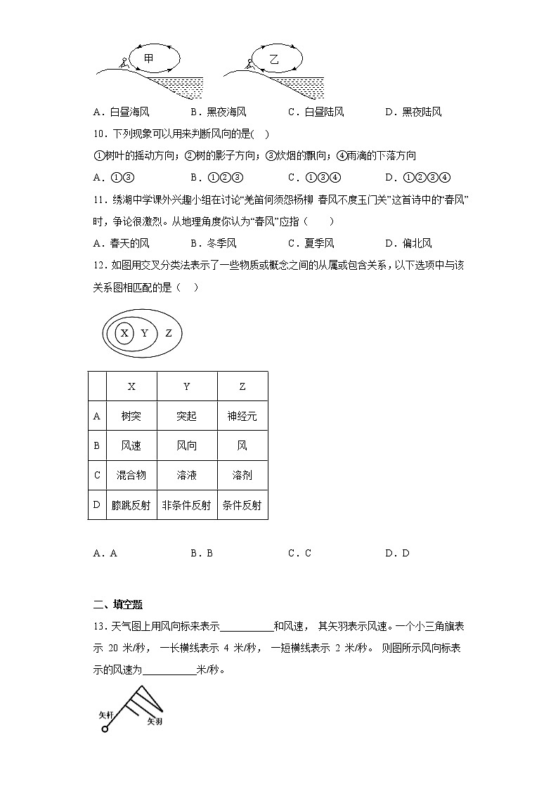 2023年浙江省中考科学专题复习 风（含解析）第3页