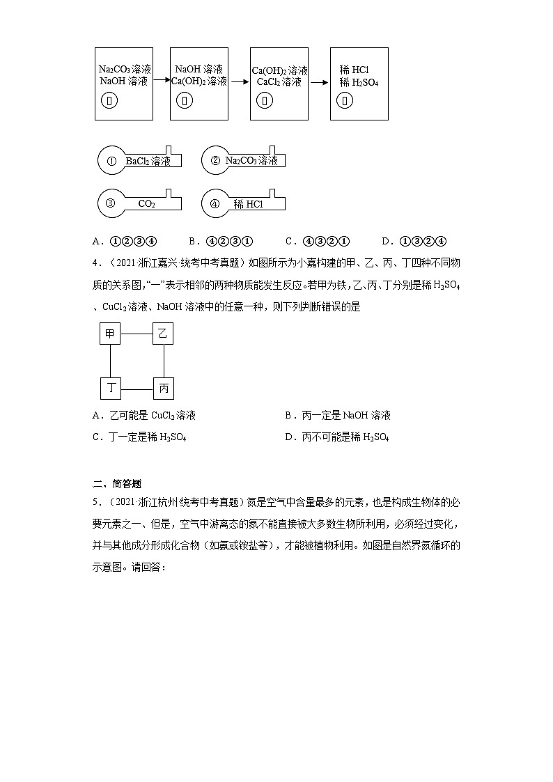 浙江省各地区2021年中考科学真题知识点分类汇编-06盐和化肥（2）第2页
