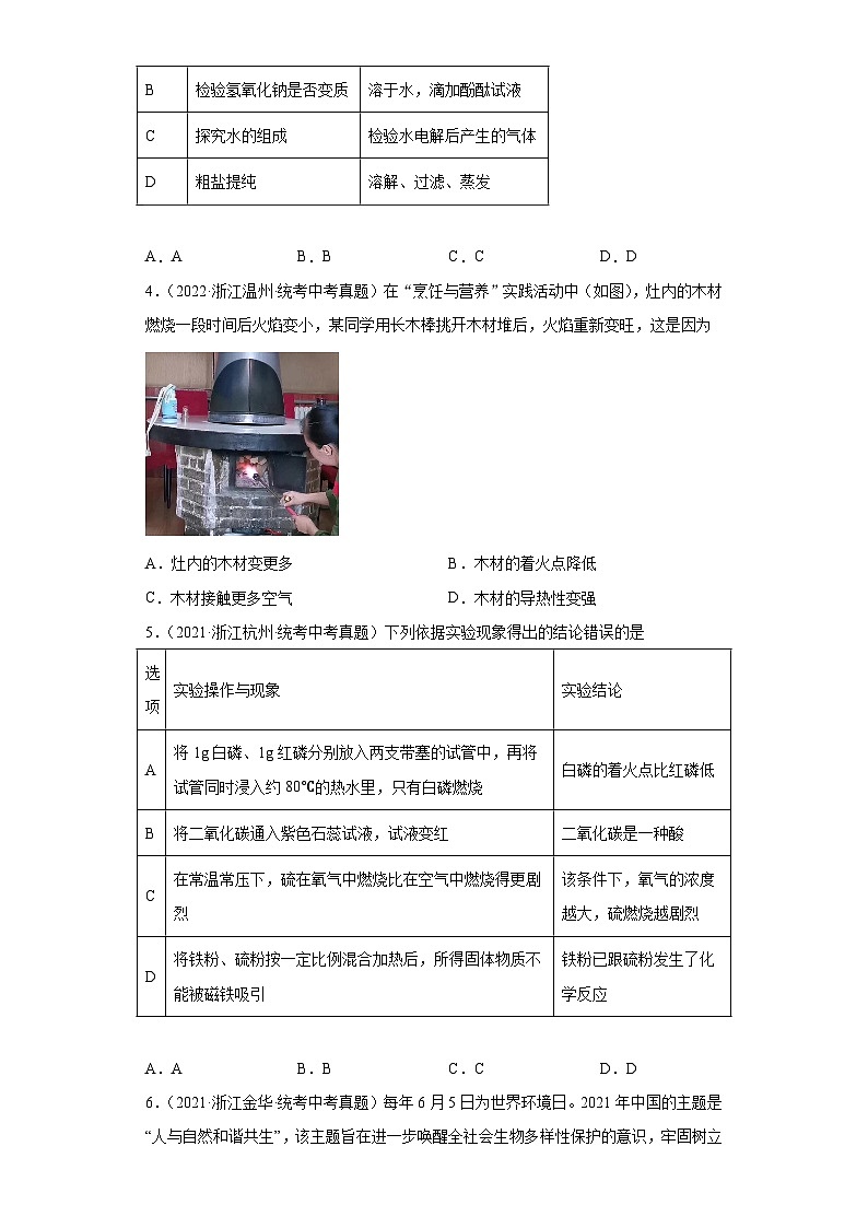 浙江省各地区2022年中考科学真题知识点分类汇编-07化学与社会发展第2页