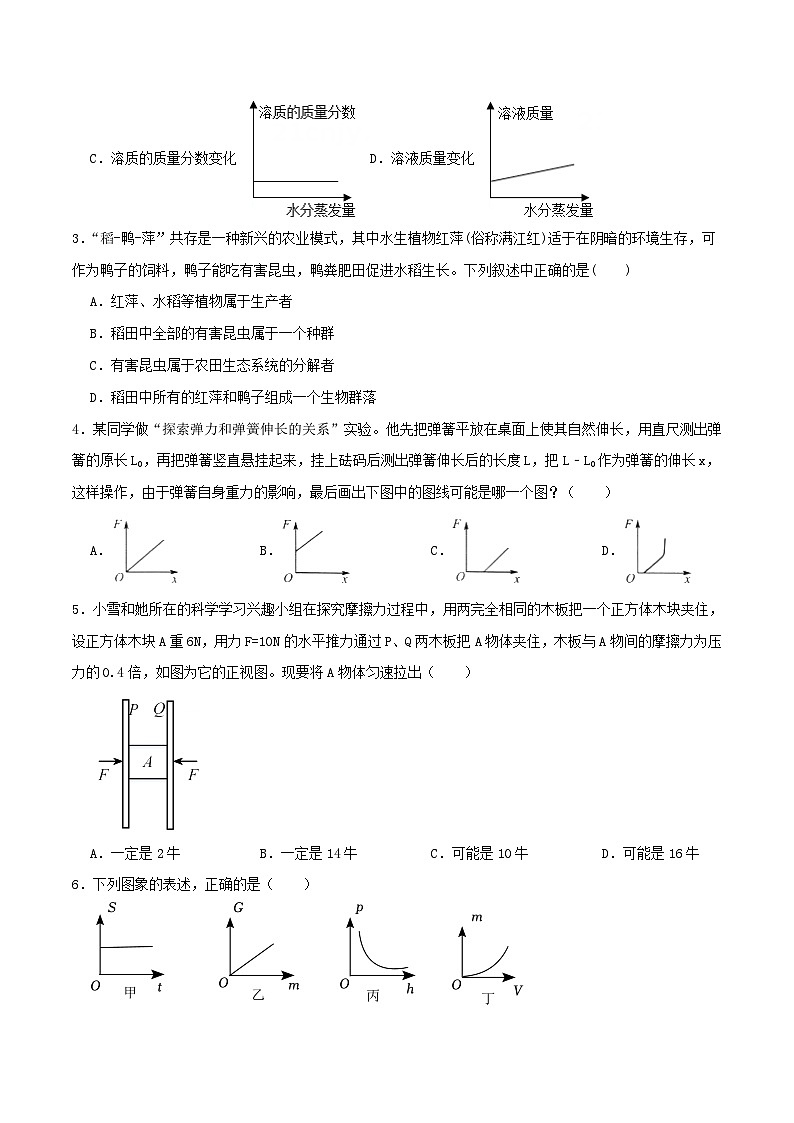 科学（宁波卷）-【试题猜想】2023年中考考前最后一卷（考试版+答题卡+全解全析+参考答案）02