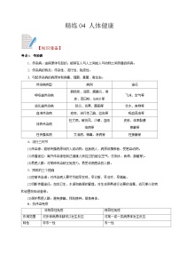 精练04 人体健康-浙江中考科学复习易错点重难点精炼