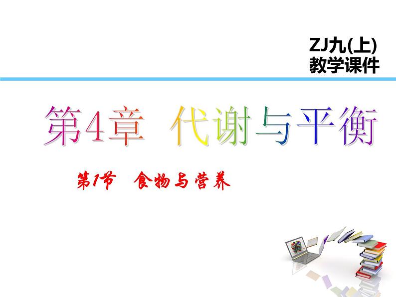 浙教版科学九年级上册课件 第4章 代谢与平衡 1食物与营养01