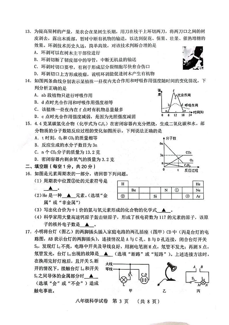 浙江省绍兴市嵊州市2022-2023学年八年级下学期6月期末科学试题03