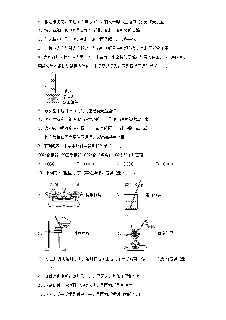 2023年浙江省杭州市中考科学真题（含解析）第2页