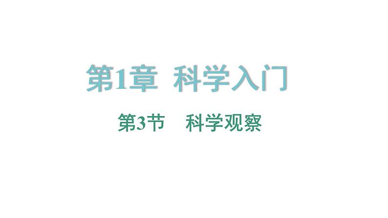 1.3 科学观察 课件---2023-2024学年浙教版科学七年级上册01