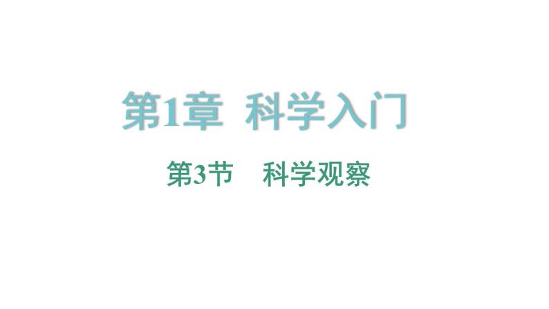 1.3 科学观察 课件---2023-2024学年浙教版科学七年级上册01