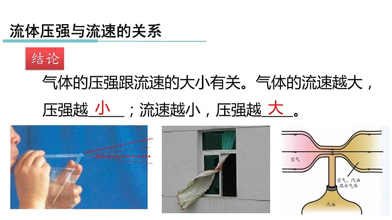 2.3.3 气体的压强与流速的关系 课件---2023-2024学年浙教版科学八年级上册07