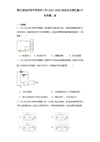 浙江省杭州市中考科学三年（2021-2023）知识点分类汇编-07电和磁、波
