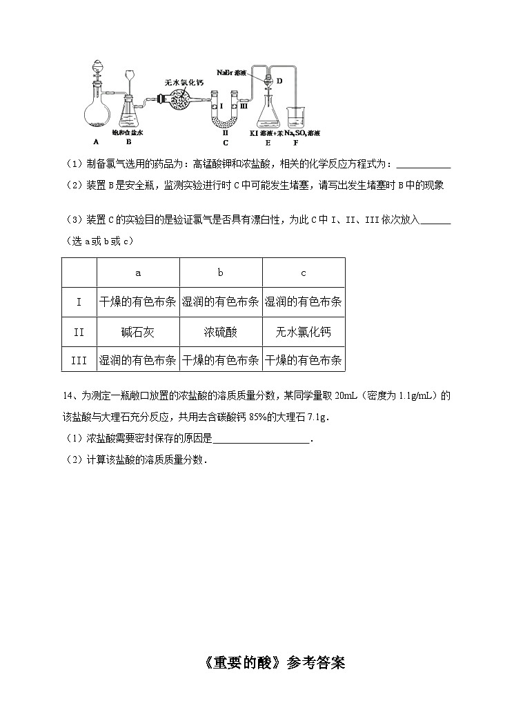 新华师大版化学九年级上册2.2 重要的酸 （第一课时）课件+教案+练习+视频03