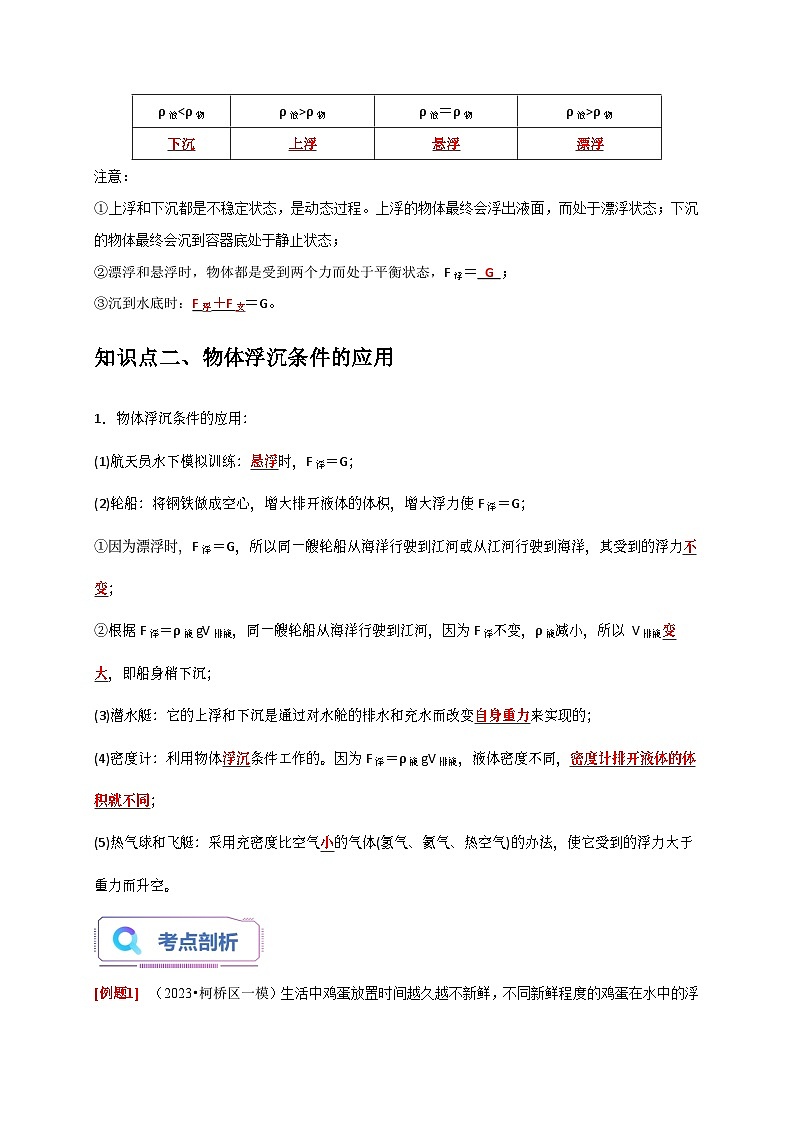 1.3+水的浮力（2） 八年级科学上册讲练测（浙教版）03