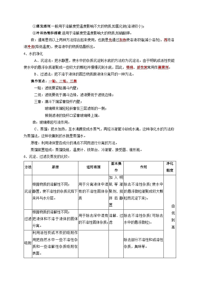 1.6-1.7+物质的分离+水资源的利用、开发和保护 八年级科学上册讲练测（浙教版）03