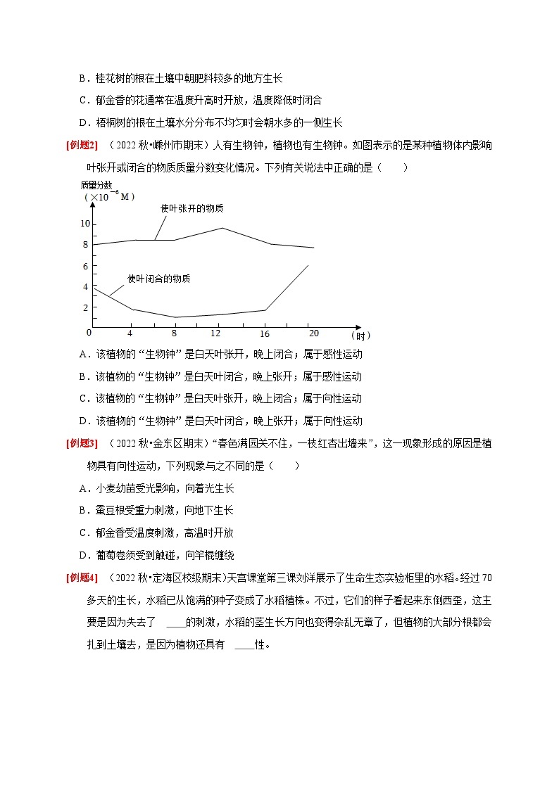 3.1+植物生命活动的调节 八年级科学上册讲练测（浙教版）03