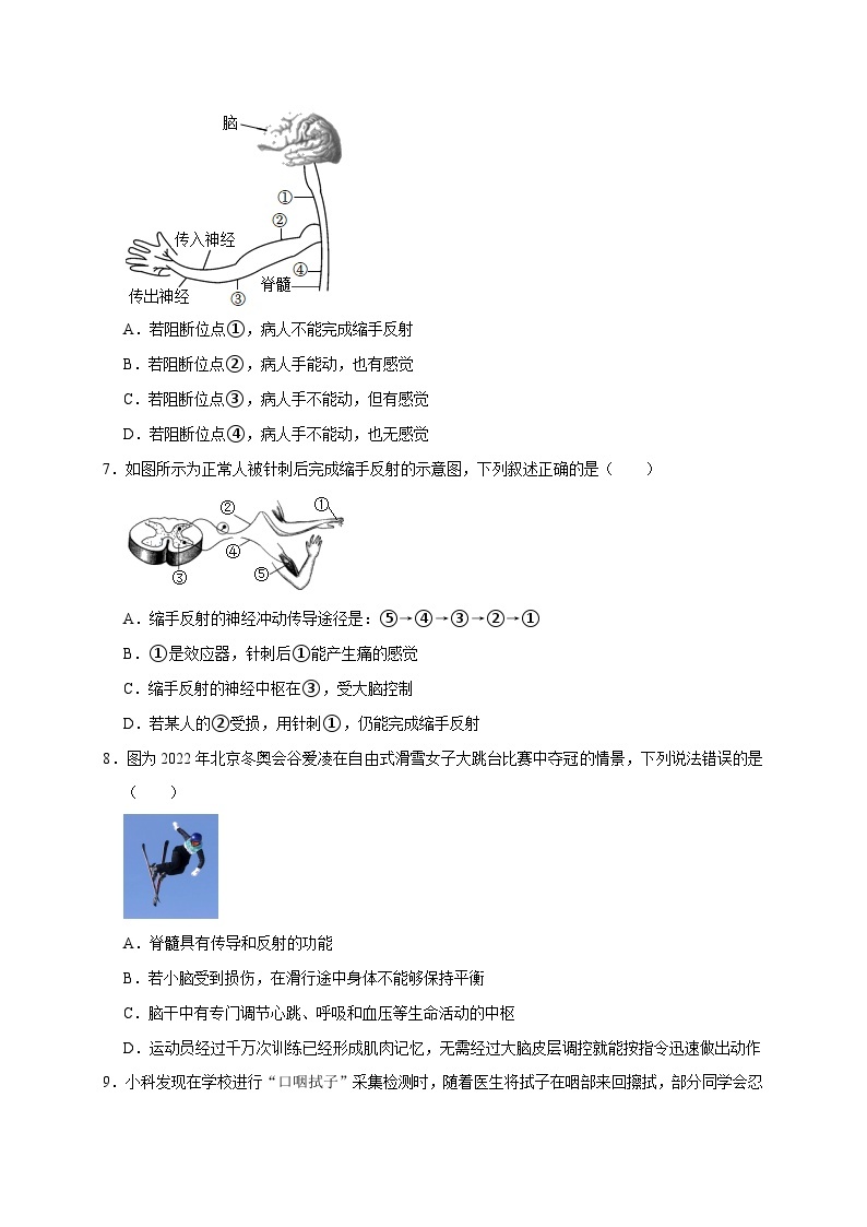 第3章《生命活动的条件》单元练习 八年级科学上册讲练测（浙教版）02