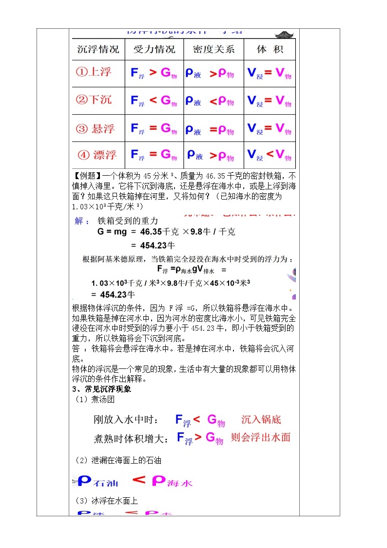 浙教版八年级上册科学教案1.3 水的浮力（第3课时）教案03