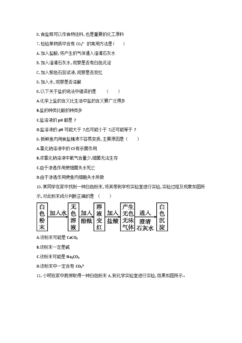 【同步练习】浙教版科学九年级上册：1.6 几种重要的盐 第1课时  同步练习（含答案）02