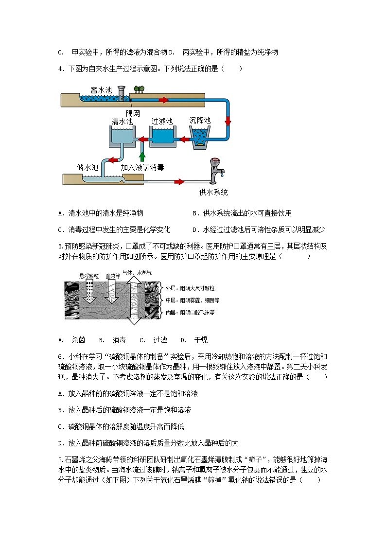 【一课一练】浙教版科学八年级上册：1.6物质的分离 同步练习（含解析）02